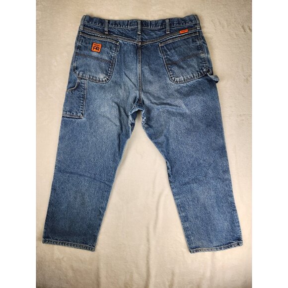 Wrangler FR Riggs Workwear Jeans Mens W38"x27" Blue HRC2 2112 - Picture 7 of 16